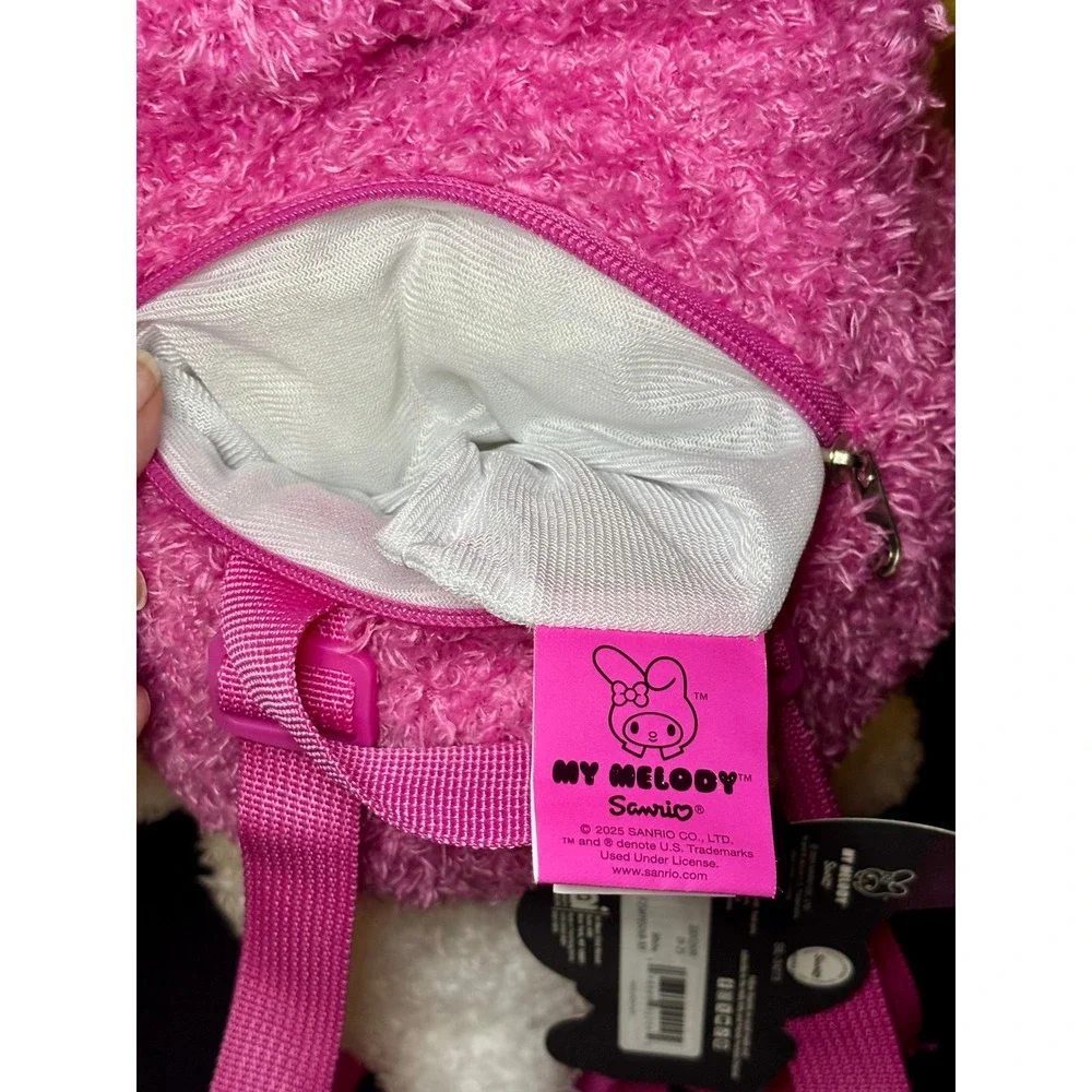 New Sanrio My Melody Plush Backpack Pink White Feather Fleece F25MY65068-XX